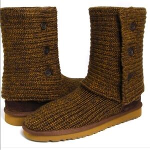 Brown Ugg Knit Boots